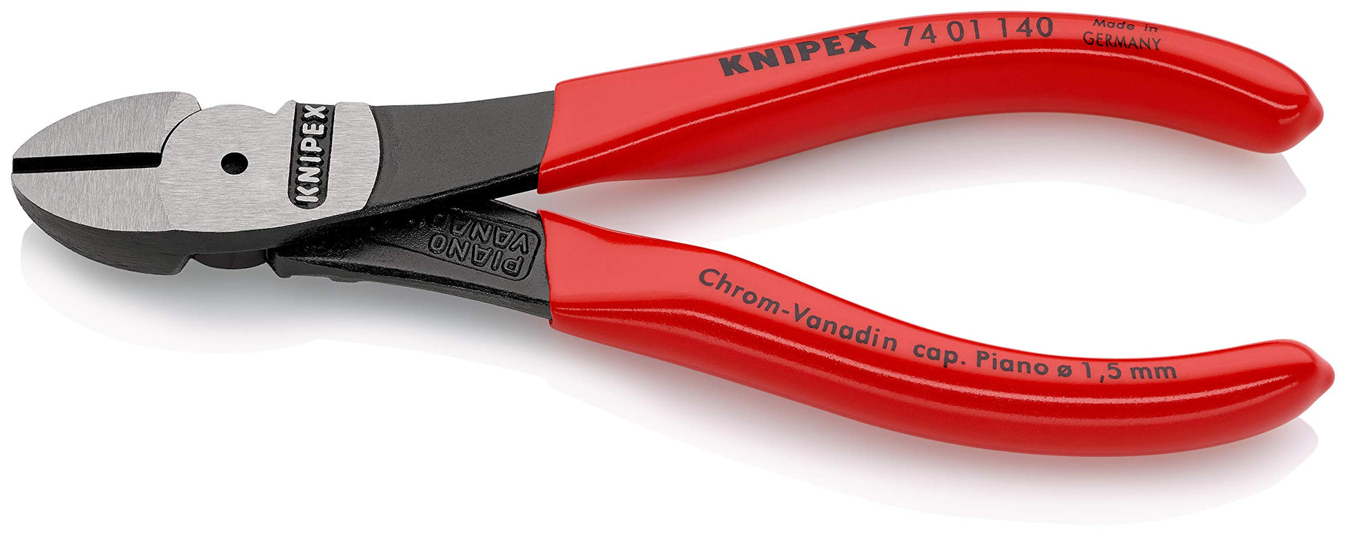 KNIPEX Kraft-Seitenschneider, verchromt, 200 mm, VDE, Chrom-Vanadium Stahl, für Pianodraht, Präzisionsschneiden, geringer Kraftaufwand, 74 06 200
