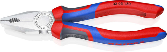 KNIPEX Kombizange auf SB-Karte verchromt mit Comfort-Griffen 180 mm, 03 05 180 SB