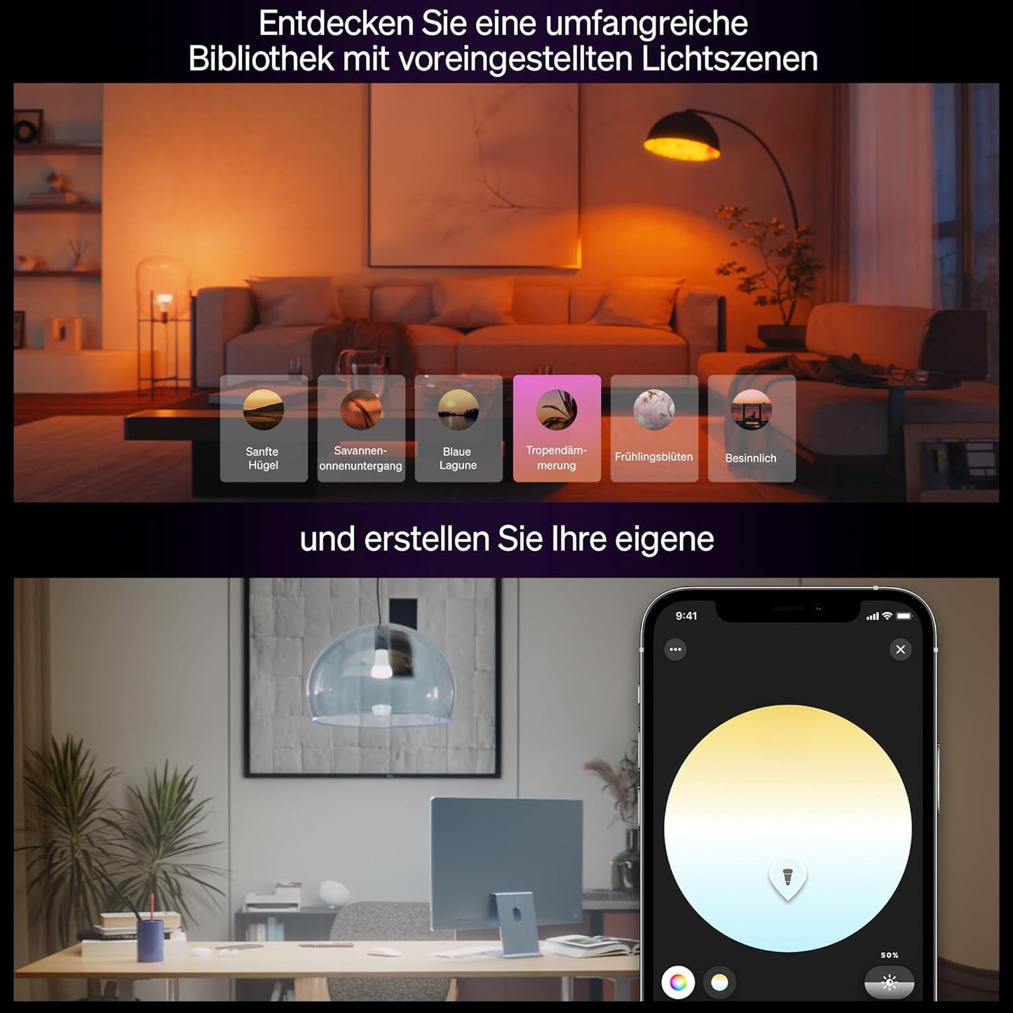 Philips Hue Smart LED A67 Lampe, White & Color Ambiance, E27 1600 Lumen, Dimmbar
