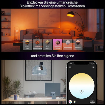 Philips Hue Smart LED A67 Lampe, Weiß und Color Ambiance, E27 Fassung, 11,8W, Vollspektrumlicht 1000K-20000K, 1600 Lumen, dimmbar, kompatibel mit Alexa, Google Assistant und Apple Home, 1er Pack