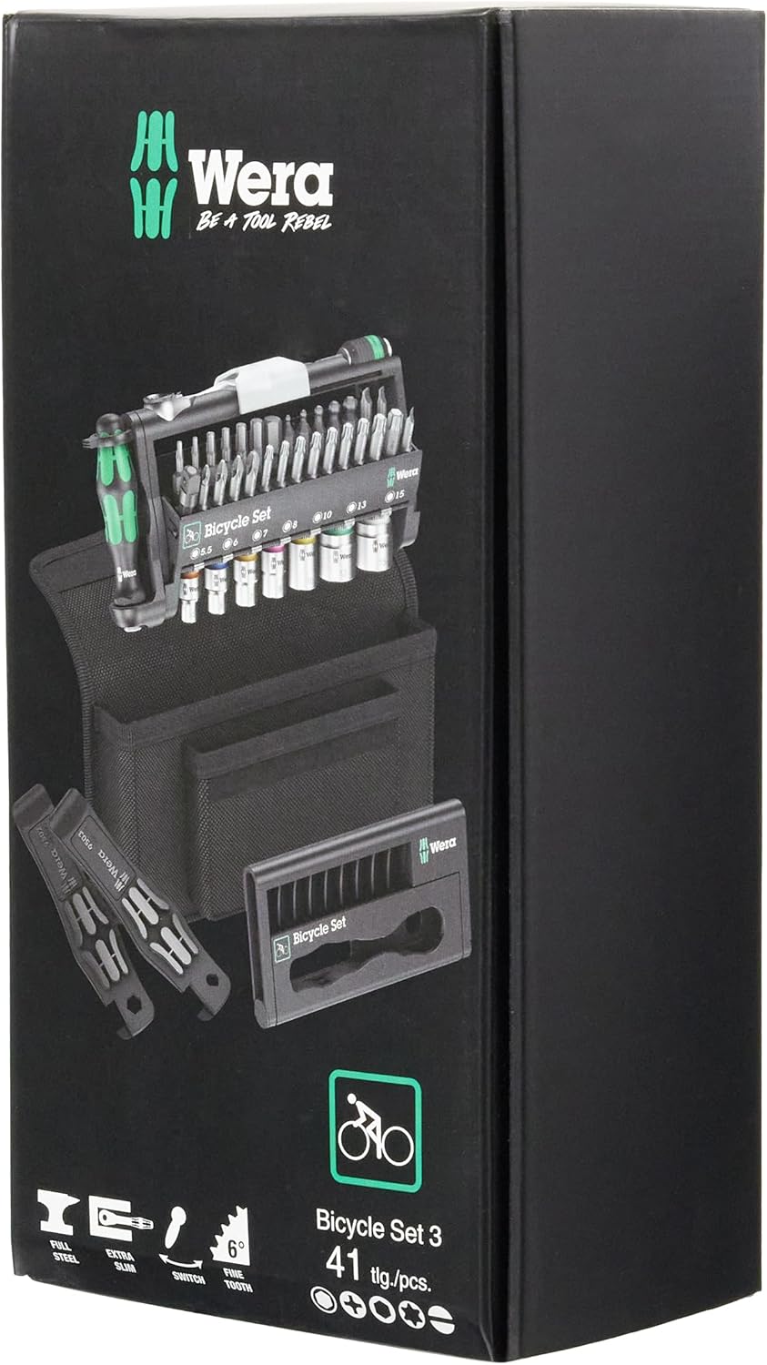 Wera 05004172001 Bicycle Set 3, Fahrrad Steckschlüsseleinsatz, 41-Teilig