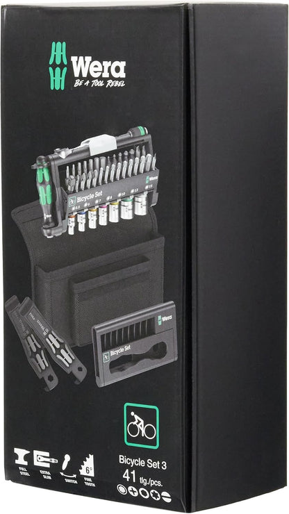 Wera 05004172001 Bicycle Set 3, Fahrrad Steckschlüsseleinsatz, 41-Teilig