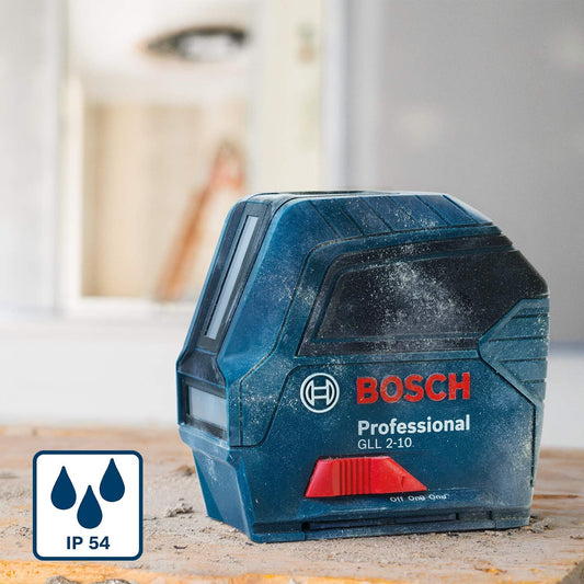 Bosch Professional Linienlaser GLL 2-10 (roter Laser, Arbeitsbereich: bis 10 m, 3x AA-Batterie, Tasche)