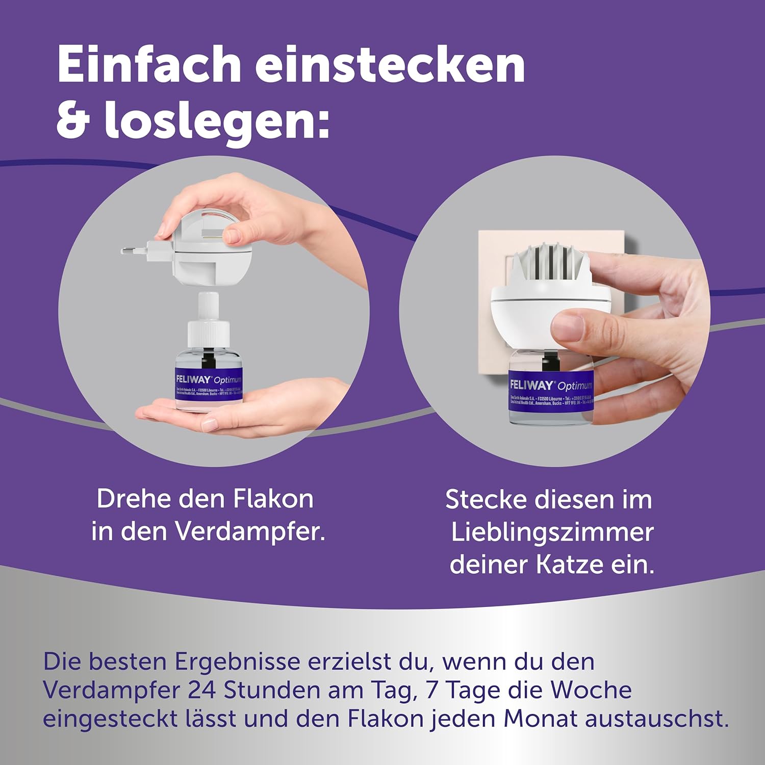 FELIWAY Optimum Start-Set | Verdampfer Für Die Steckdose + 48ml Flakon
