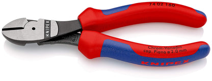 KNIPEX Kraft-Seitenschneider, verchromt, 200 mm, VDE, Chrom-Vanadium Stahl, für Pianodraht, Präzisionsschneiden, geringer Kraftaufwand, 74 06 200