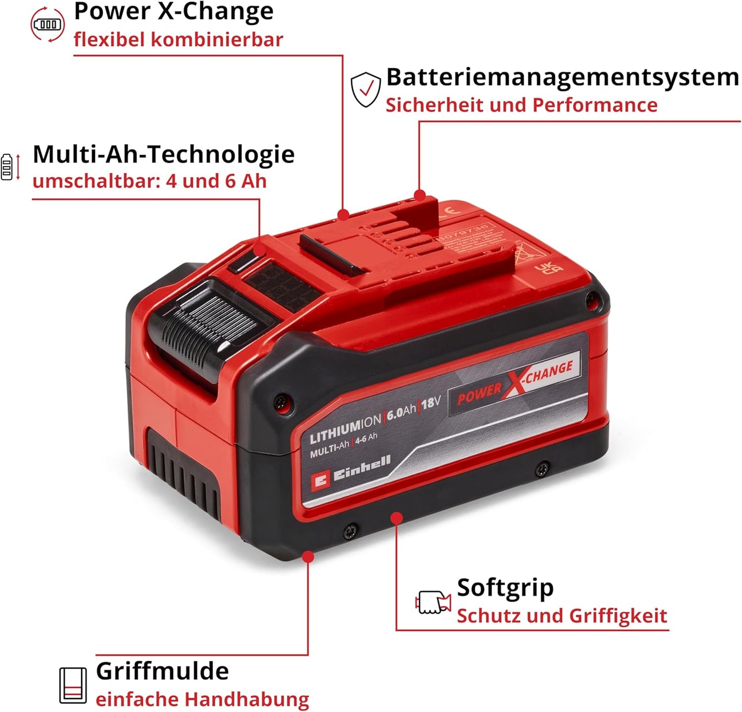 Original Einhell 18V 4-6Ah Multi Ah Power X-Change plus Akku