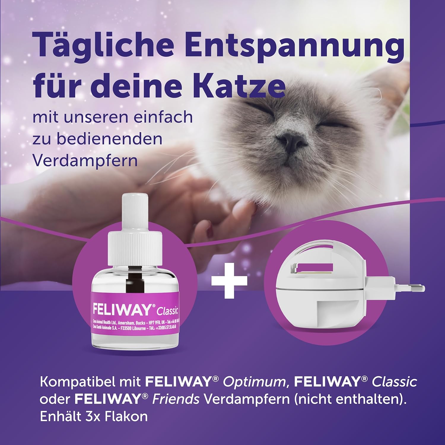 FELIWAY Classic 3x 30 Tage Vorteilspack Für Pheromon Verdampfer, 3x 48ml