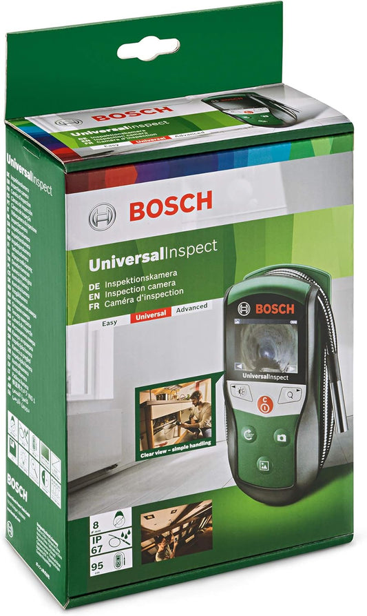 Bosch Inspektionskamera UniversalInspect (Ø8mm Endoskopkamera für hochwertige und farbige Bildaufnahmen mit flexiblem 0,95m Kabel und integriertem Speicher)
