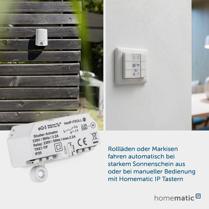 Homematic IP Smart Home Rollladenaktor – Unterputz, Digitale Steuerung, 151347A0