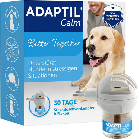 ADAPTIL Calm Start-Set | Beruhigendes Produkt für Hunde | Steckdosenverdampfer + 48ml Flakon | Anti-Stress für Entspannung zuhause | ca. 30 Tage Anwendung | von Tierärzten empfohlen, klinisch getestet