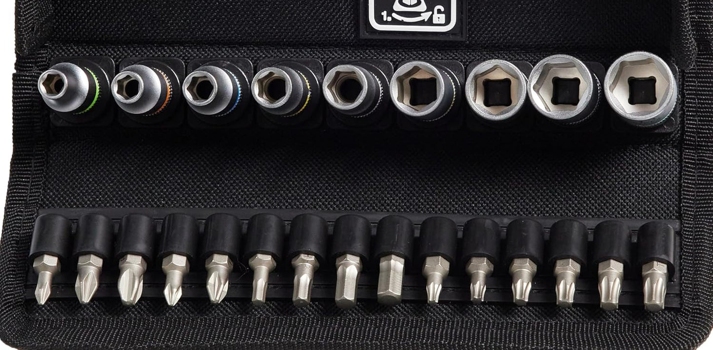 Wera 05004018001 8100 SA 8 Zyklop Metal-Knarrensatz, Umschalthebel, 28-Teilig