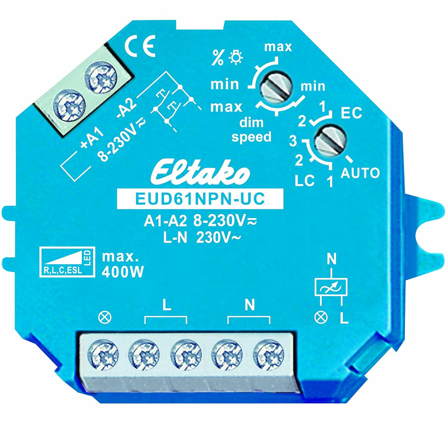 Eltako EUD61NPN-UC Universal-Dimmschalter, Blau