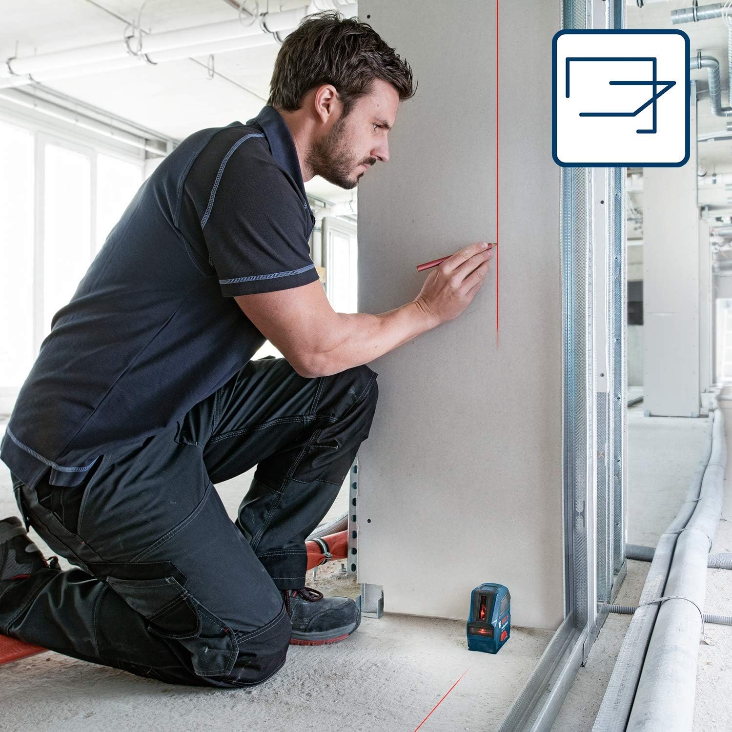 Bosch Professional Linienlaser GLL 2-10 (roter Laser, Arbeitsbereich: bis 10 m, 3x AA-Batterie, Tasche)