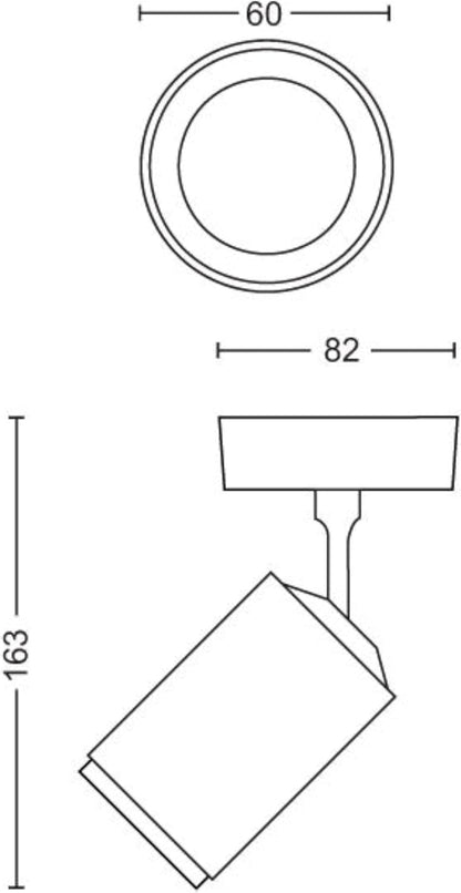 Philips Hue White & Color Ambiance Fugato 1Er Spot, Schwarz 1X350Lm, Dimmbar