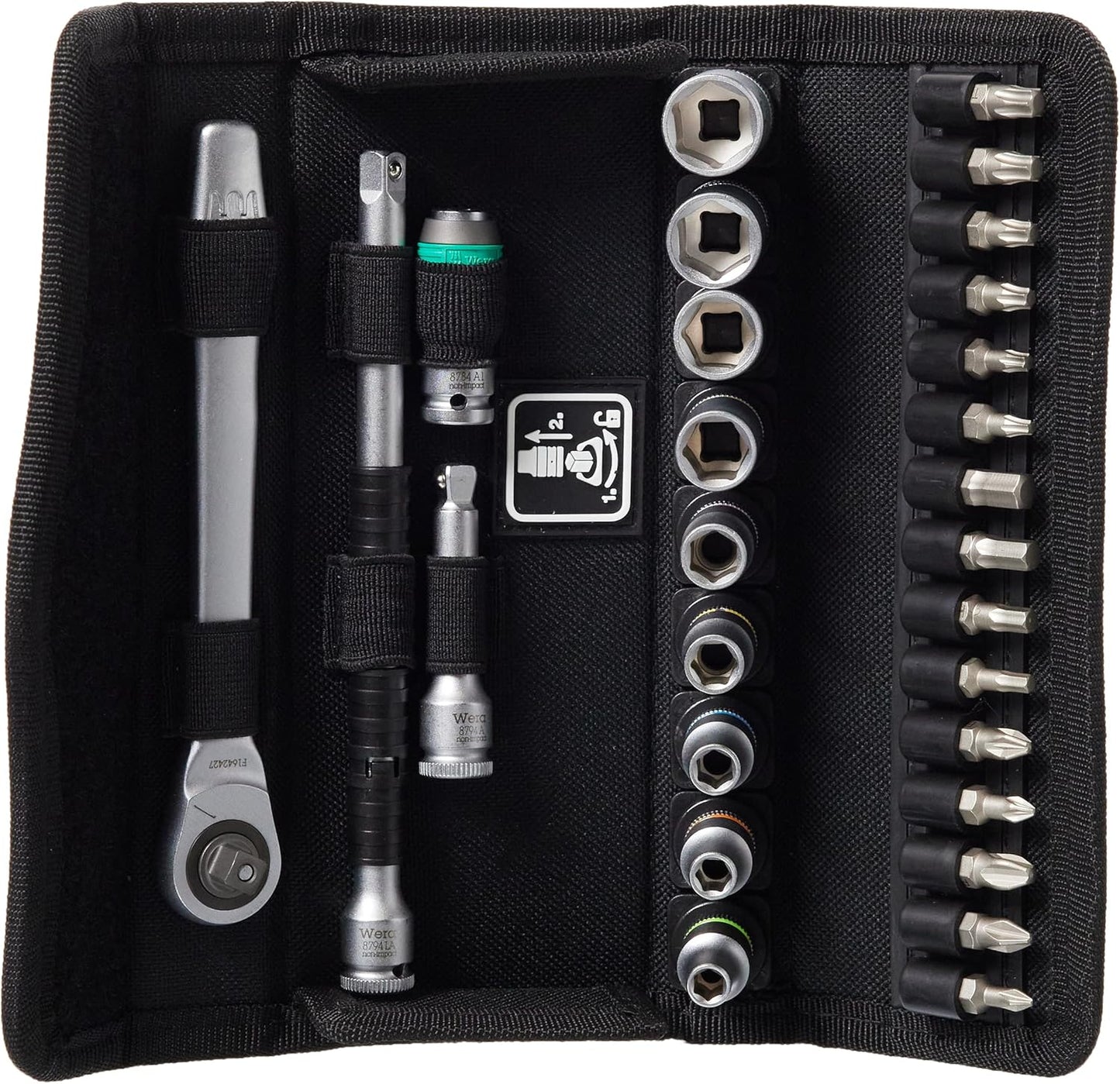 Wera 05004018001 8100 SA 8 Zyklop Metal-Knarrensatz, Umschalthebel, 28-Teilig