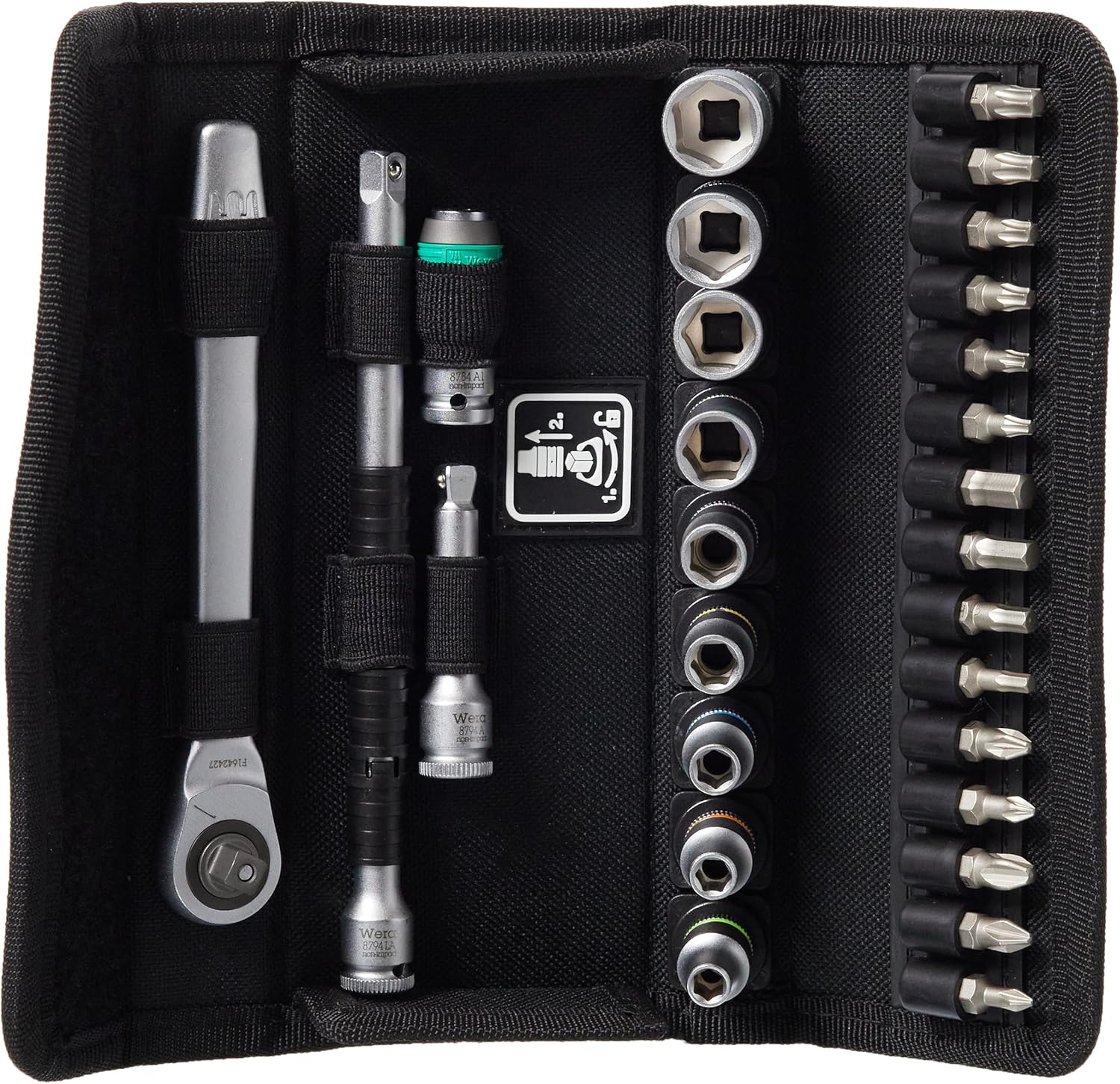 Wera 05004018001 8100 SA 8 Zyklop Metal-Knarrensatz, Umschalthebel, 28-Teilig